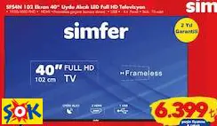 SİMFER SFS4N 102 EKRAN 40 İNÇ UYDU ALICILI LED FULL HD TELEVİZYON